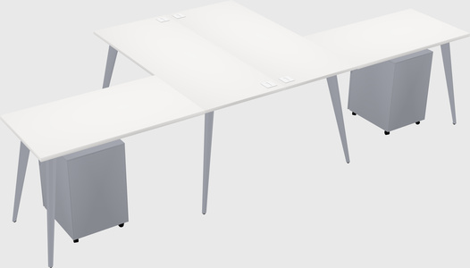 Shared l-shaped office desk system