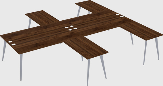 Shared l-shaped office desk system