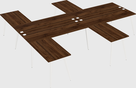 Shared l-shaped office desk system