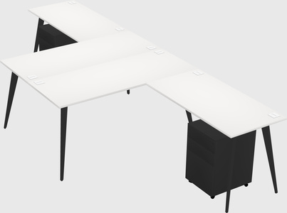 Shared L-shaped Office Desk System