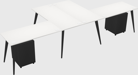 Shared l-shaped office desk system