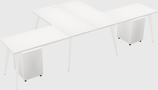 Shared l-shaped office desk system
