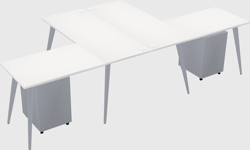 Shared l-shaped office desk system