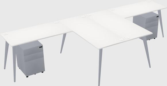 Shared l-shaped office desk system