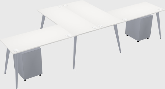 Shared l-shaped office desk system