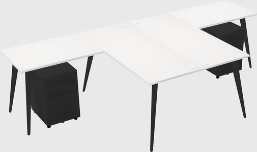 Shared l-shaped office desk system