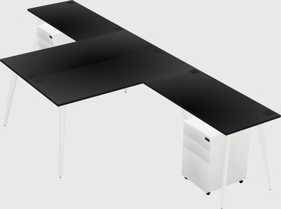 Shared L-shaped Office Desk System