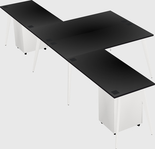 Shared l-shaped office desk system