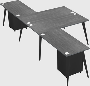 Shared l-shaped office desk system