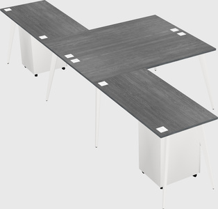 Shared l-shaped office desk system