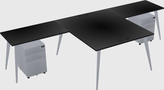 Shared l-shaped office desk system