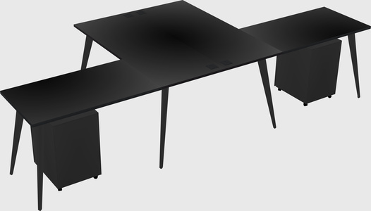 Shared l-shaped office desk system