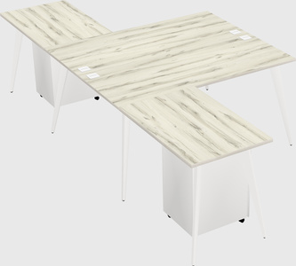 Shared l-shaped office desk system