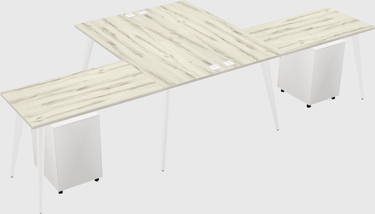 Shared l-shaped office desk system