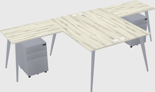 Shared l-shaped office desk system