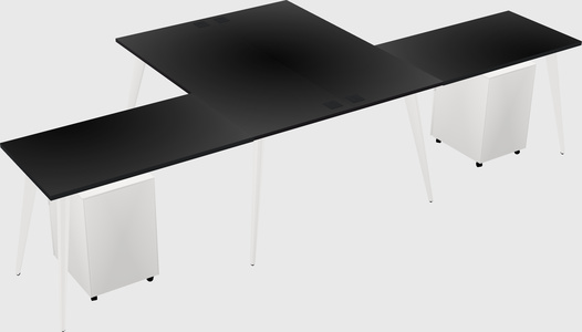Shared l-shaped office desk system
