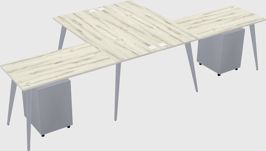 Shared l-shaped office desk system
