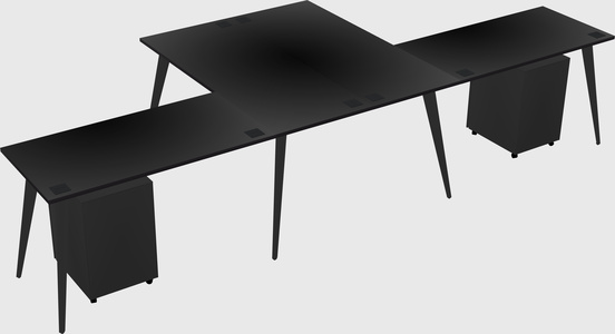 Shared l-shaped office desk system