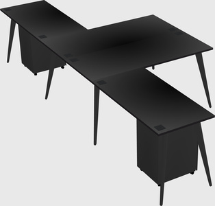 Shared l-shaped office desk system