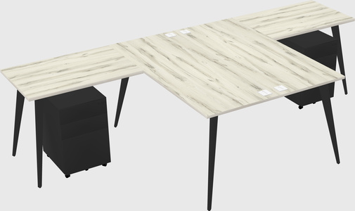 Shared l-shaped office desk system