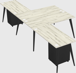 Shared l-shaped office desk system