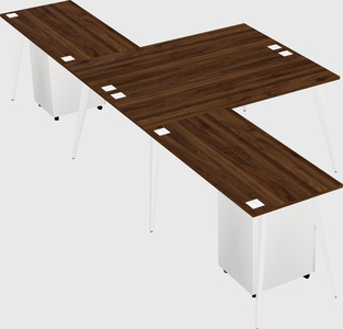 Shared l-shaped office desk system