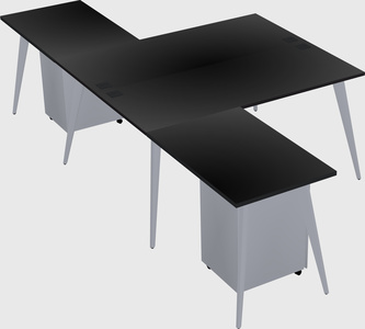 Shared l-shaped office desk system