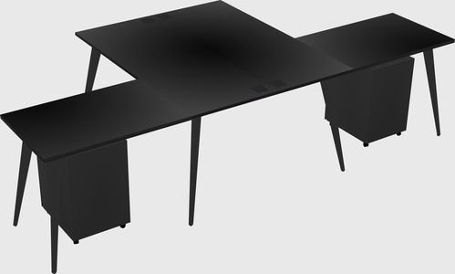 Shared l-shaped office desk system