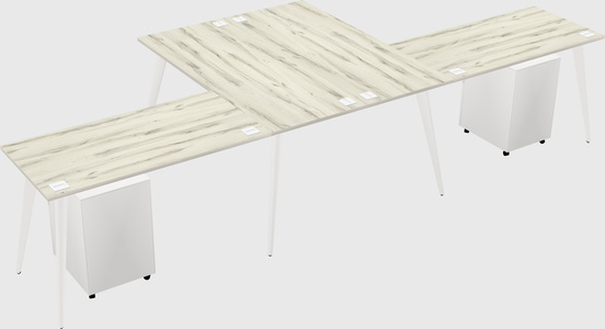 Shared l-shaped office desk system
