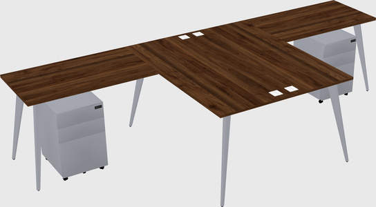 Shared l-shaped office desk system