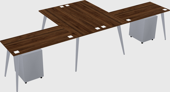 Shared l-shaped office desk system