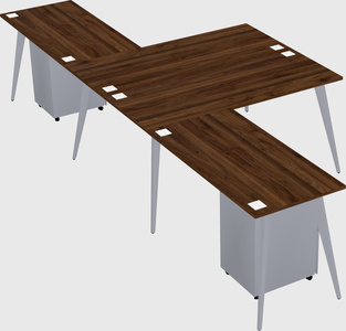 Shared l-shaped office desk system