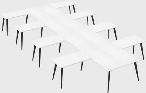 Shared l-shaped office desk system