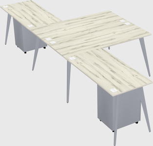 Shared l-shaped office desk system