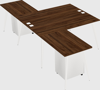 Shared l-shaped office desk system