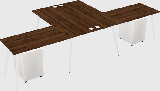 Shared l-shaped office desk system