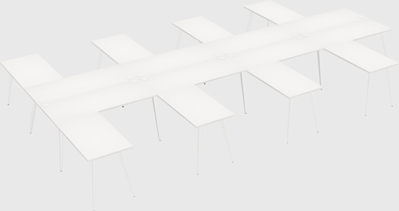 Shared l-shaped office desk system