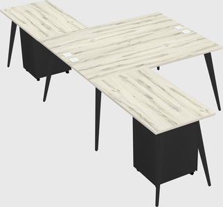 Shared l-shaped office desk system