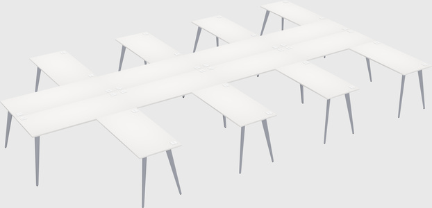 Shared l-shaped office desk system