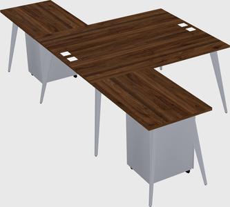 Shared l-shaped office desk system