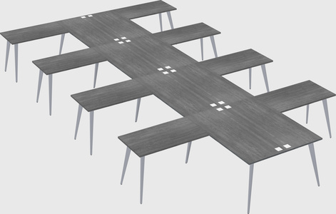 Shared l-shaped office desk system