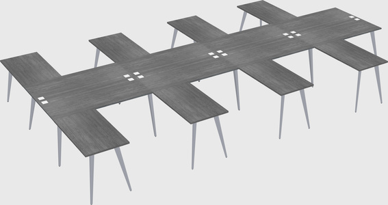 Shared l-shaped office desk system