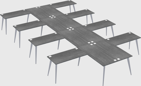 Shared l-shaped office desk system