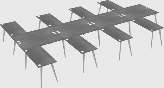 Shared l-shaped office desk system
