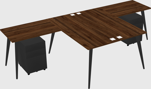 Shared l-shaped office desk system