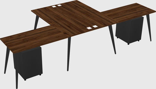 Shared l-shaped office desk system