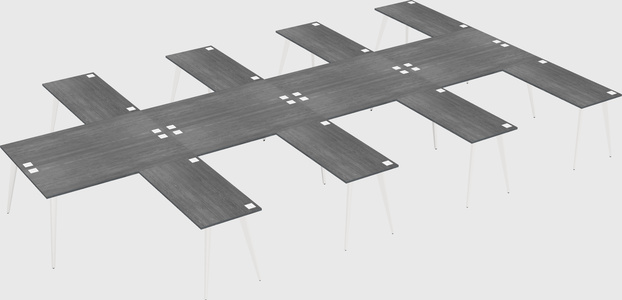 Shared l-shaped office desk system