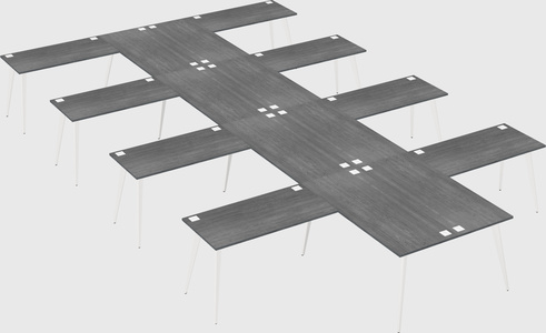 Shared l-shaped office desk system