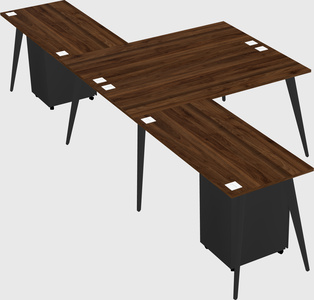 Shared l-shaped office desk system