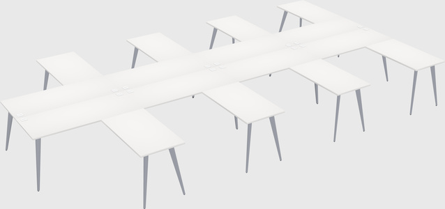 Shared l-shaped office desk system